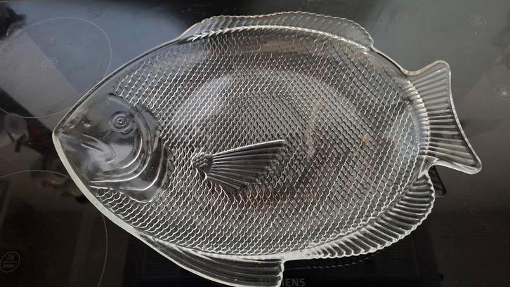 Glazen visschaal - Decoratieve schaal in visvorm, Huis en Inrichting, Woonaccessoires | Schalen en Manden, Gebruikt, Schaal, Overige vormen