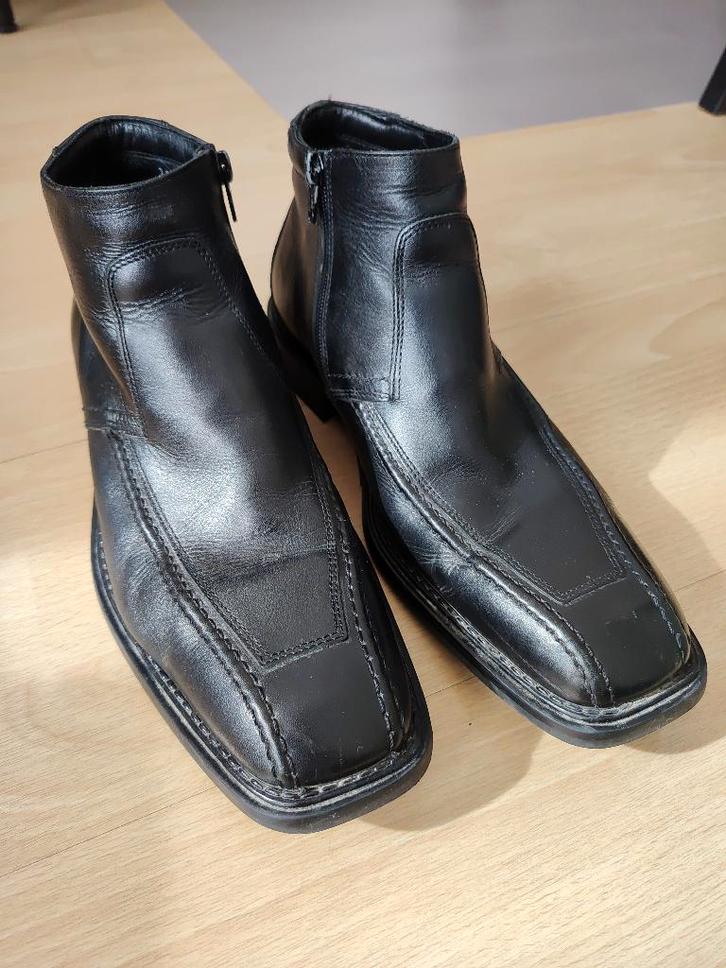WE Men Nette schoenen leer zwart, Kleding | Heren, Schoenen, Zo goed als nieuw, Overige typen, Zwart, Ophalen of Verzenden