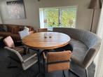 Complete Eethoek met Ronde Eettafel en Bank, Huis en Inrichting, Tafels | Eettafels, Ophalen, Rond, Zo goed als nieuw, Vijf personen of meer