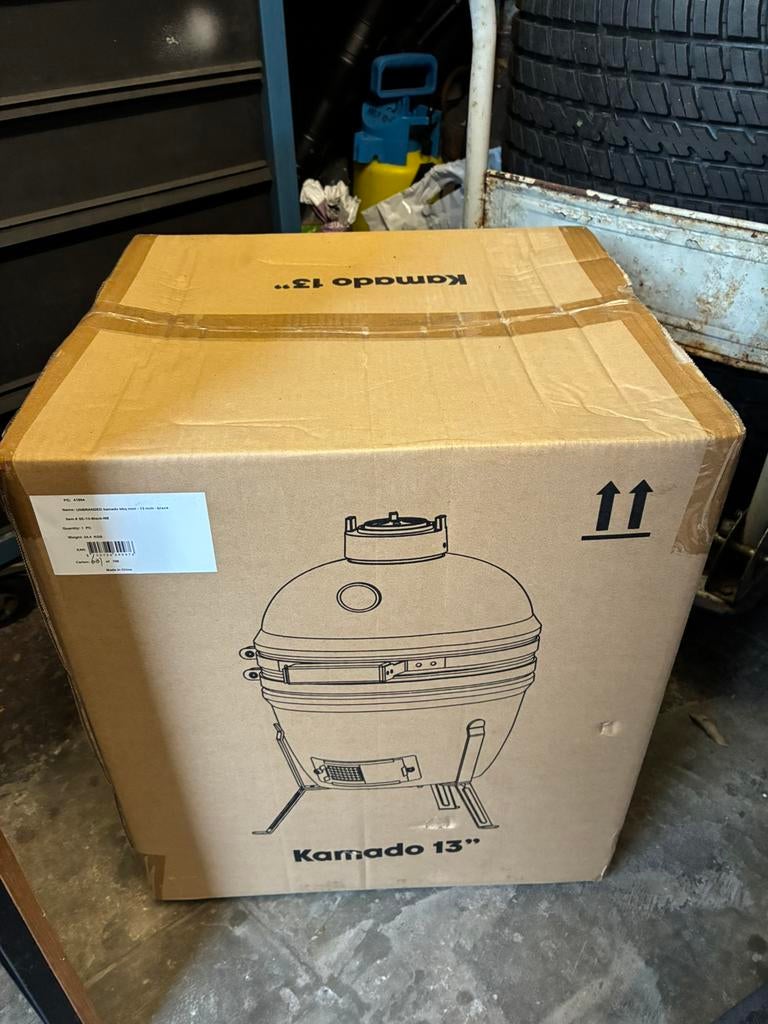Zwarte 13” kamado te koop, Tuin en Terras, Houtskoolbarbecues, Nieuw, Ophalen