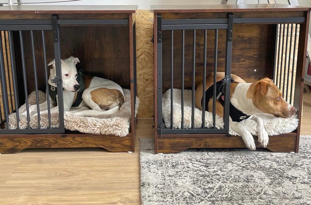 Honden bench meubel 2 stuks 69x49 cm, Dieren en Toebehoren, Hondenbenches, Verzenden, Zo goed als nieuw