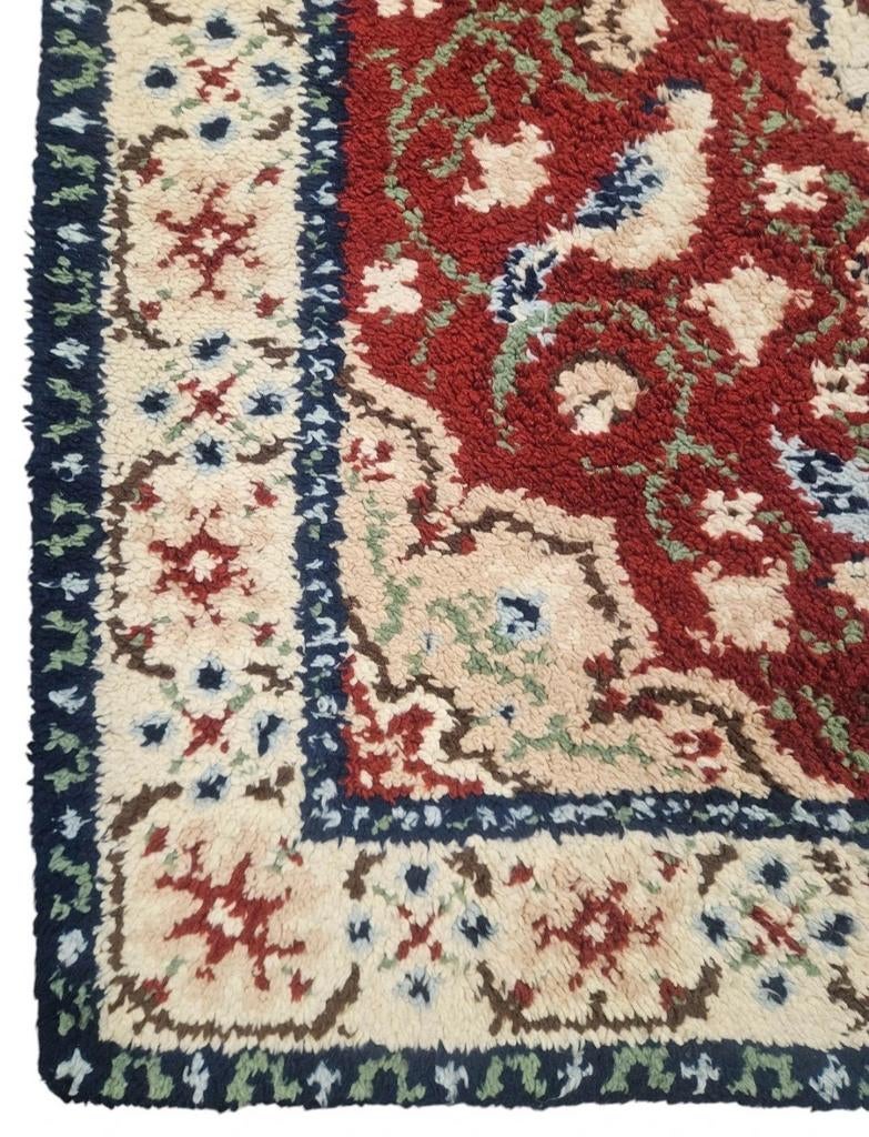 Handgeknoopt vintage oosters Smyrna tapijt Retro 123x208cm, Gebruikt, 100 tot 150 cm, Onbekend, 200 cm of meer