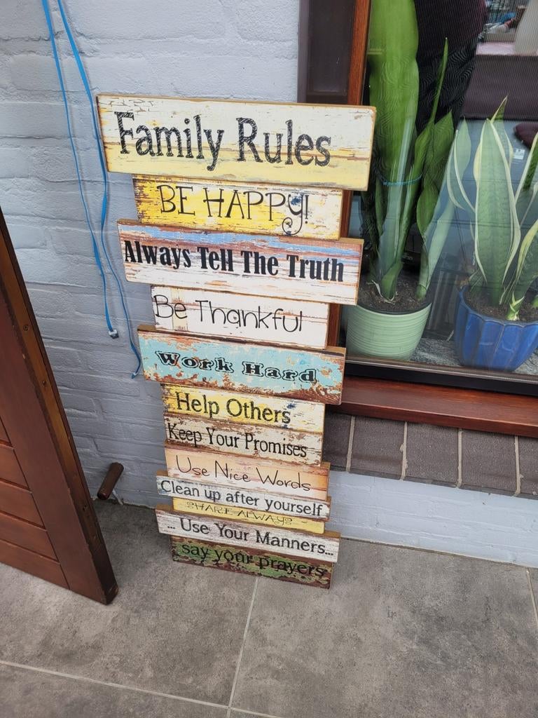 Family rules bord nieuw, Ophalen, Zo goed als nieuw