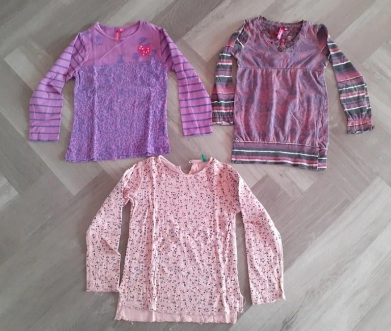 Pakket Dunne T-Shirt Lange Mouw Meisjes, Maat 116, Kinderen en Baby's, Kinderkleding | Maat 116, Ophalen of Verzenden, Gebruikt