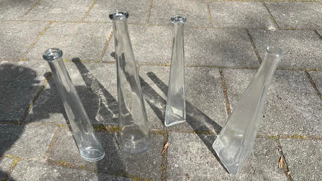 Partij J. Hakbijl glazen flesjes (diverse vormen), Fietsen en Brommers, Ophalen, Zo goed als nieuw