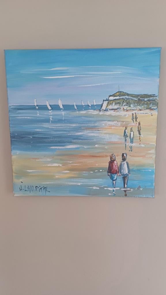 Strandgezicht van Joel Lhopital, Ophalen of Verzenden