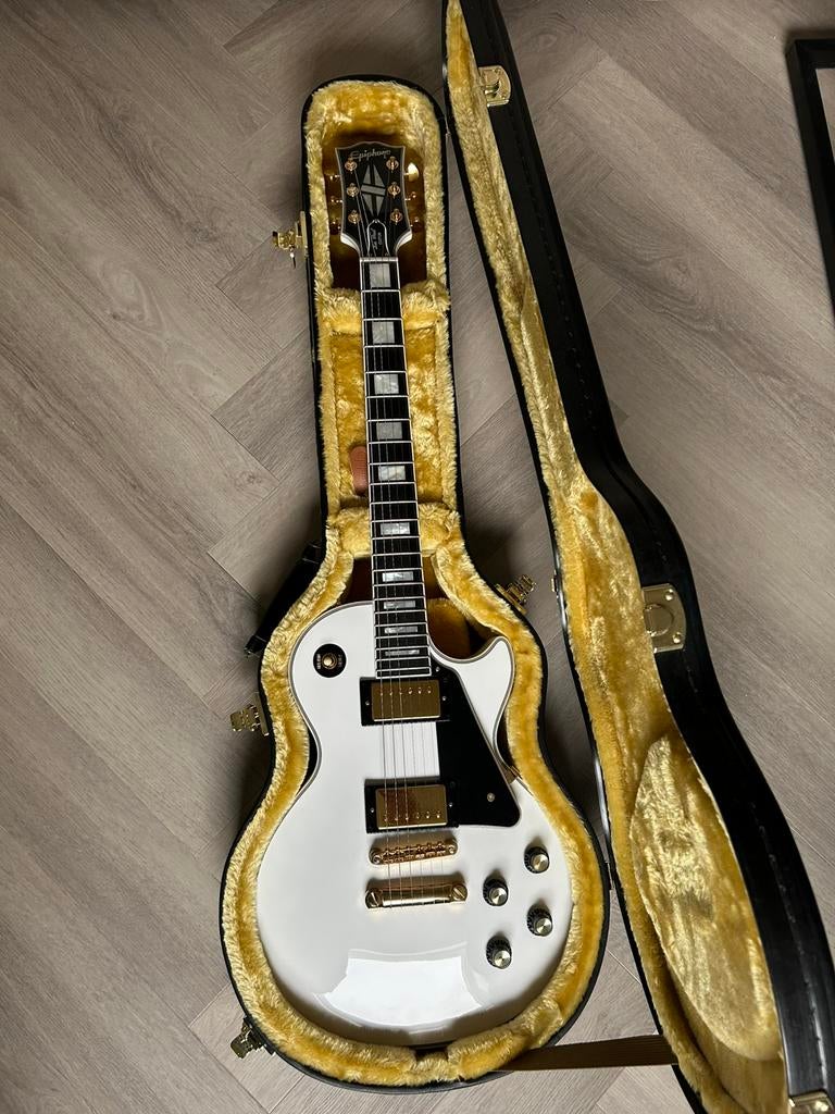 Epiphone Inspired by Gibson Les Paul custom, Ophalen, Zo goed als nieuw, Solid body, Epiphone