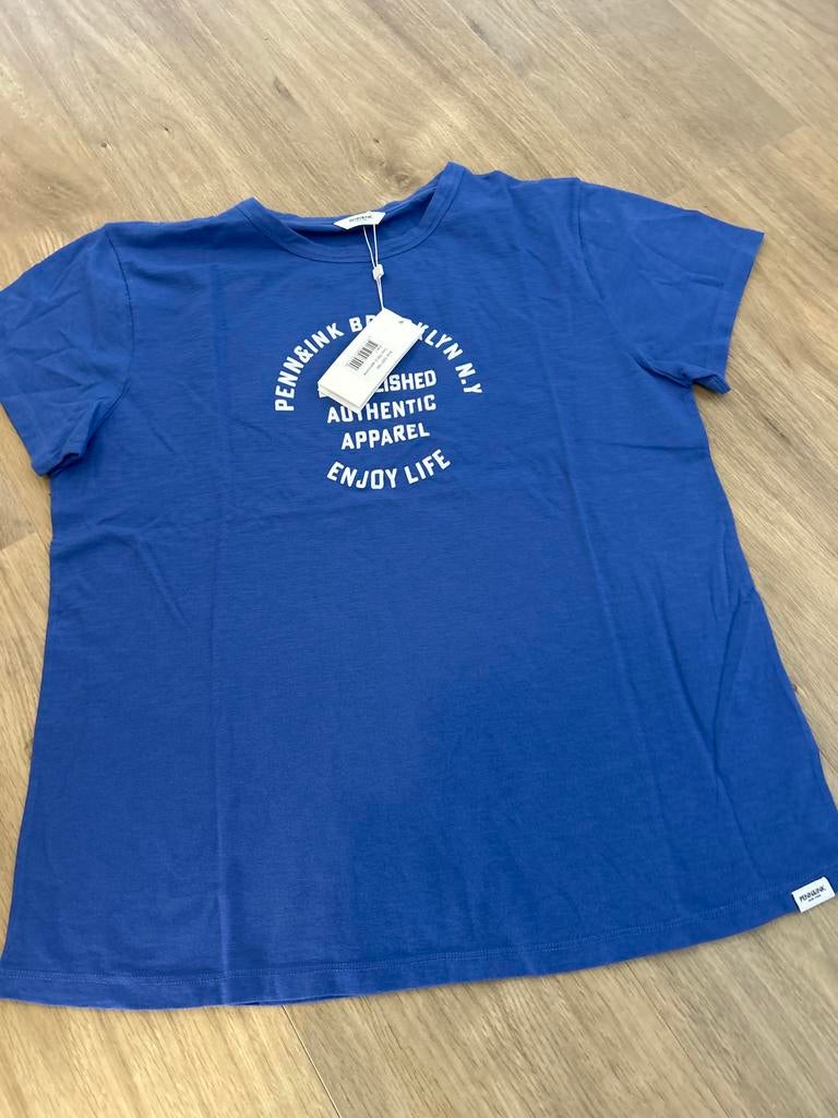 Nieuw Penn&Ink T-shirt Maat L - Blauw met print, Ophalen, Blauw, Maat 42/44 (L), Nieuw