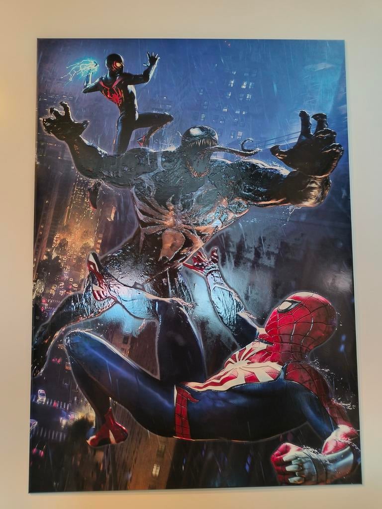 Displate – Spider‑Man / Venom / Miles Morales (Textra)  L, Verzamelen, Posters, Rechthoekig Staand, Deurposter of groter, Nieuw