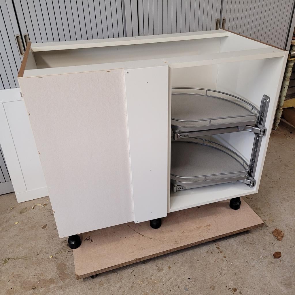 Keuken hoekkast met carrousel, Huis en Inrichting, Ophalen, Gebruikt, Wit, 50 tot 100 cm