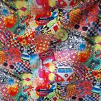 Sixties Flower Power Hippie Stof - Uniek Design, Hobby en Vrije tijd, Stoffen en Lappen, 120 cm of meer, Ophalen of Verzenden