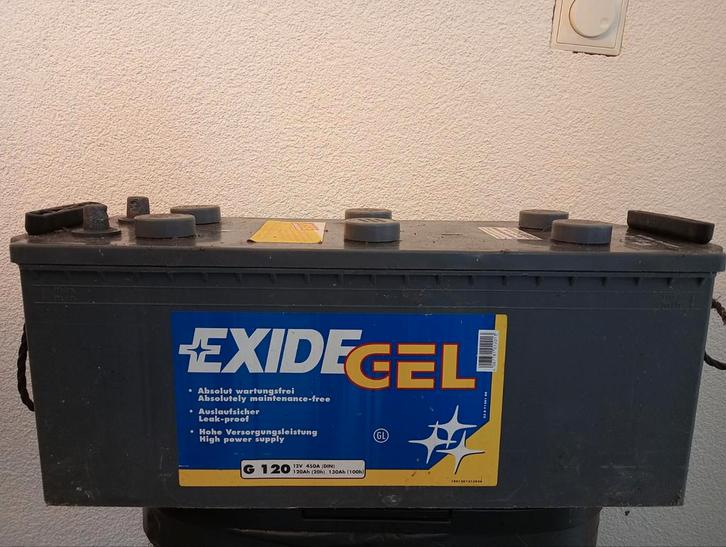Tk: Exide gel accu 120ah + Ring lader, Audio, Tv en Foto, Accu's en Batterijen, Zo goed als nieuw, Ophalen