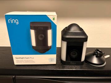 Ring spotlight cam plus zwart draadloos beschikbaar voor biedingen