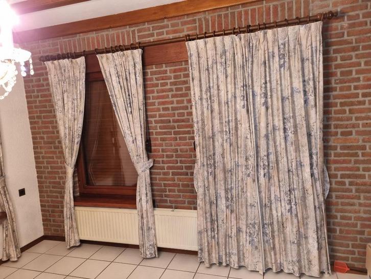 gordijnen met roede, Huis en Inrichting, Stoffering | Gordijnen en Lamellen, Gebruikt, 200 cm of meer, 200 cm of meer, Ophalen