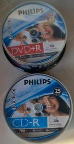 Philips CD-R 25st en DVD+R - 25 st, Computers en Software, Beschrijfbare discs, Cd, Nieuw, Ophalen of Verzenden, Op spindel