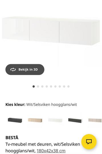 Ikea besta tv meubel hoogglans wit