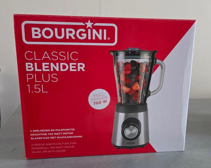 Bourgini Classic Blender Plus  – NIEUW in doos - RVS en Glas, Witgoed en Apparatuur, Blenders, Nieuw, Blender, Ophalen of Verzenden