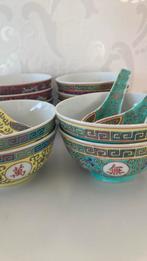 Vintage - Chinese rijstkom - set 10 rijstkommen en 2 lepels, Ophalen of Verzenden