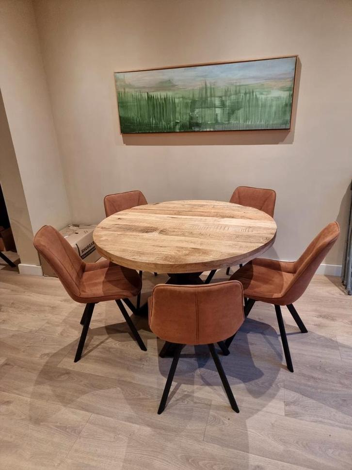 Houtte tafel 120 cm Mangohout, Huis en Inrichting, Tafels | Statafels, Zo goed als nieuw, Ophalen