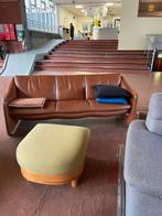 Lederen 3-zits bank - B&B Italia stijl, Gebruikt, Driepersoons, Ophalen of Verzenden, Rechte bank