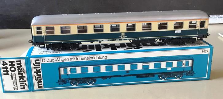 MäRKLIN H0 4111 PERS. RIJTUIG DB BEIGE/TURQ. 1.KLAS N OVP, Hobby en Vrije tijd, Modeltreinen | H0, Nieuw, Wagon, Wisselstroom