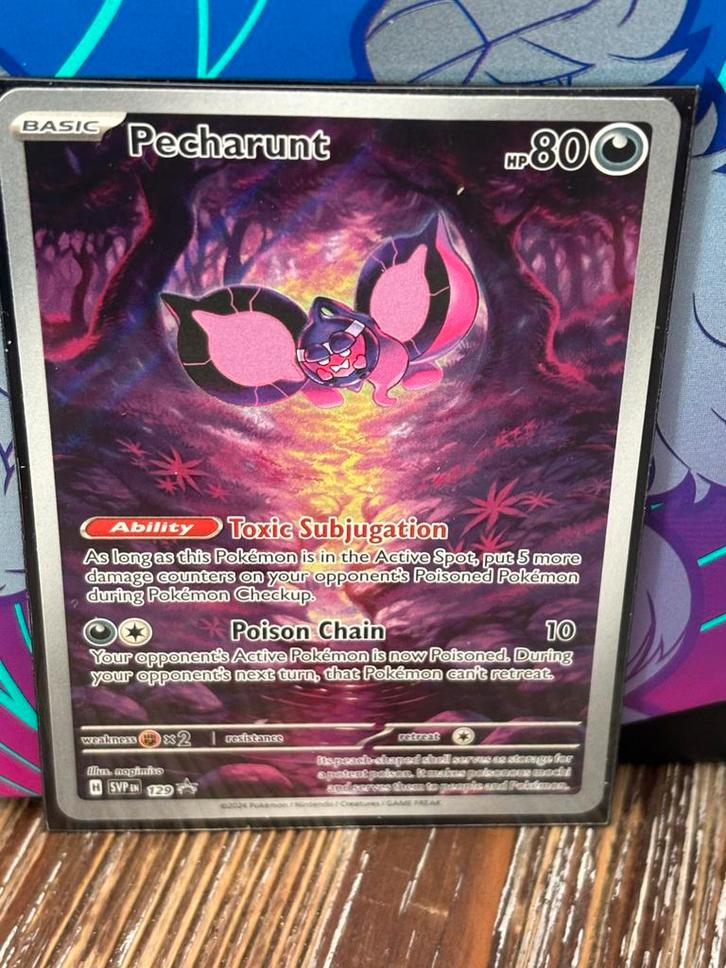 Pecharunt Pokémonkaart - SVP EN 129, Hobby en Vrije tijd, Verzamelkaartspellen | Pokémon, Gebruikt, Losse kaart, Ophalen of Verzenden