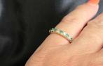 Gouden Vintage ring edelsteen smaragd en diamant. 2025/546., ., Ophalen of Verzenden, ., Met edelsteen