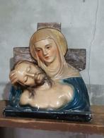 Oude Brocante Antiek Maria Jezus Buste- Gipsen Beeld, Antiek en Kunst, Ophalen of Verzenden