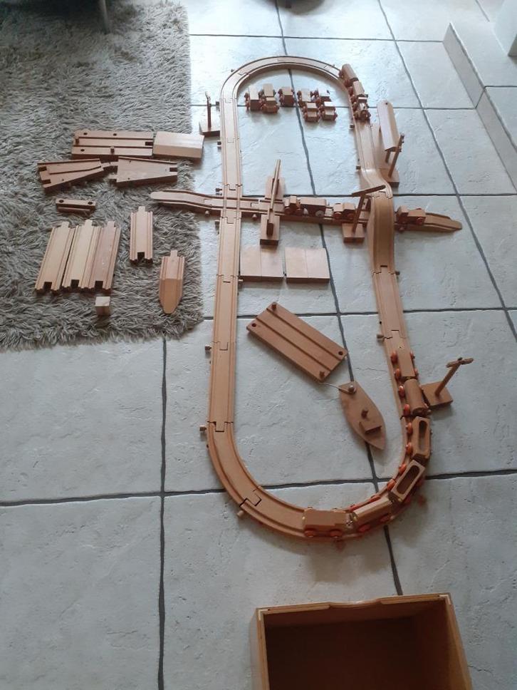 houten trein, retro, vintage, Kinderen en Baby's, Speelgoed | Houten speelgoed, Gebruikt, Duw- of Trekspeelgoed, Ophalen