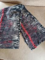 Vilten Sjaal Rood, Grijs & Crème - 150x18cm, Ophalen of Verzenden, Gedragen, One size fits all