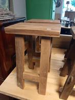 Robuust teakhouten krukje lichte kleur, Huis en Inrichting, Krukjes, Ophalen, Nieuw, Hout