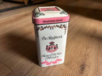 Vintage De Ruijter Blik - Rose & Witte muisjes beschikbaar voor biedingen