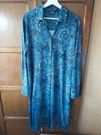 Jurk blauw met print maat M L XL Travelstof, Blauw, Maat 46/48 (XL) of groter, Ophalen of Verzenden, Zo goed als nieuw