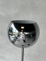 Jaren 70 vloerlamp chroom vintage bollamp retro design 1970s, Gebruikt, Vintage, Ophalen of Verzenden, Metaal
