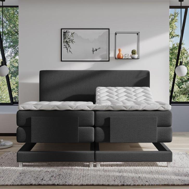 Boxspring Ampera Elektrisch Dreambedden, Huis en Inrichting, Slaapkamer | Boxsprings, Nieuw, 160 cm, 200 cm, Tweepersoons, Beige