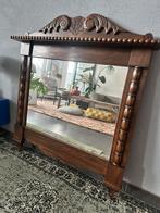Vintage antieke jaren 60 houten spiegel, Ophalen of Verzenden, Rechthoekig