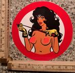 Vintage sticker Blote dame meesteres SM verbodsbord, Ophalen of Verzenden, Zo goed als nieuw