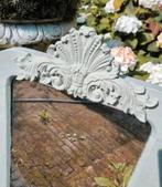 Brocante Toogspiegel met kuif, shabby chic spiegel van hout, Antiek en Kunst, Antiek | Spiegels, Ophalen, Rechthoekig