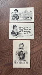3 kinderkaarten.Fantasie/humor.Boertje/boerinnetje,getekend, Verzamelen, Ophalen of Verzenden, 1920 tot 1940, Ongelopen, Overige thema's