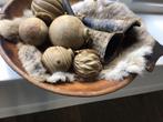 Houten Ballen Set - Rustieke Woondecoratie, Ophalen of Verzenden, Gebruikt