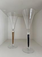 Kristallen Champagneglazen met Goud & Zwart Zand, Ophalen of Verzenden