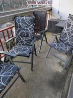 tuinstoelenset met tafel en parasol(voet), Ophalen, Gebruikt, Aluminium, Verstelbaar