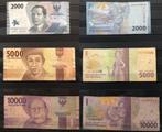 Indonesië 2000+5000+10000 Rupiah Biljet c-67 jdu 2022-2016-2, Ophalen of Verzenden, Zuidoost-Azië, Setje