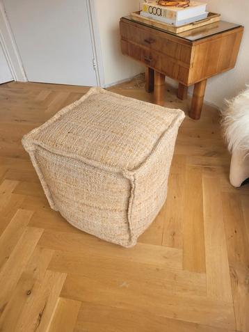 Kelim jute rotan poef vierkant beschikbaar voor biedingen