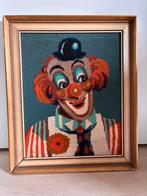 50x60 geborduurd schilderij clown mooi ingelijst, Huis en Inrichting, Woonaccessoires | Schilderijen, Tekeningen en Foto's, Ophalen