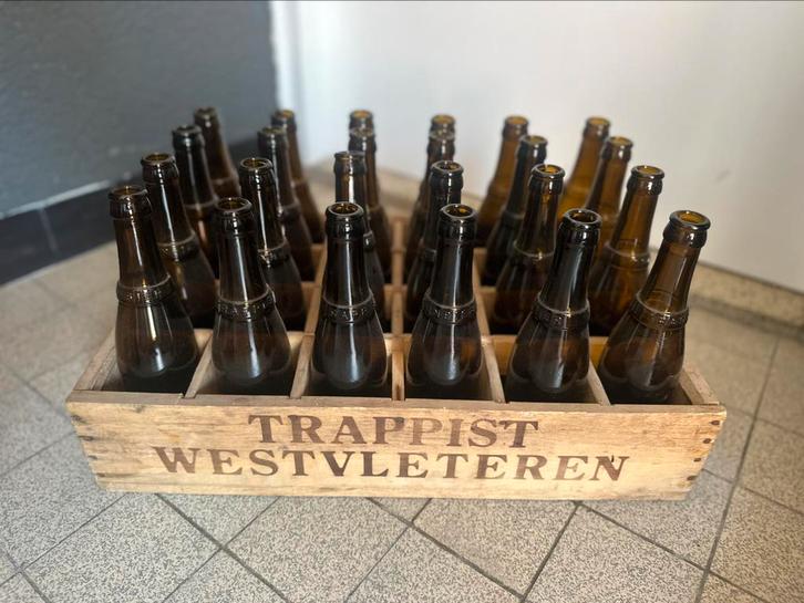 Vintage brocante Westvleteren trappisten houten bierkrat, Antiek en Kunst, Curiosa en Brocante, Ophalen
