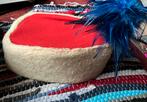 Oude Stoffen Muts met Blauwe Veren, Ophalen of Verzenden, Gedragen, Carnaval, Kleding