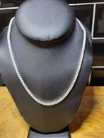 ZILVEREN MOISSANITE TENNIS KETTING 13.8 KARAAT 3MM NIEUW, Nieuw, Ophalen of Verzenden, Met edelsteen, Zilver