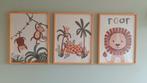 Schilderijen babykamer jungle, Kinderen en Baby's, Kinderkamer | Inrichting en Decoratie, Ophalen, Zo goed als nieuw, Wanddecoratie