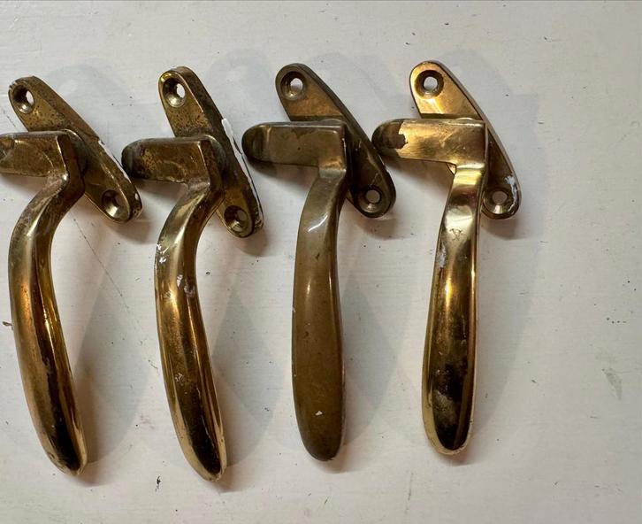 Raamboompjes Chroom & Messing - Complete Set, Doe-het-zelf en Verbouw, Hang- en Sluitwerk, Gebruikt, Schuif of Grendel, Chroom